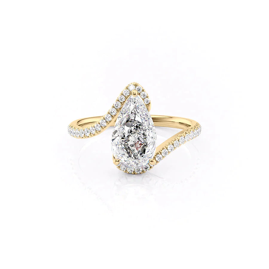 The Pave Skyler Set With A 1.5 Carat Pear Moissanite