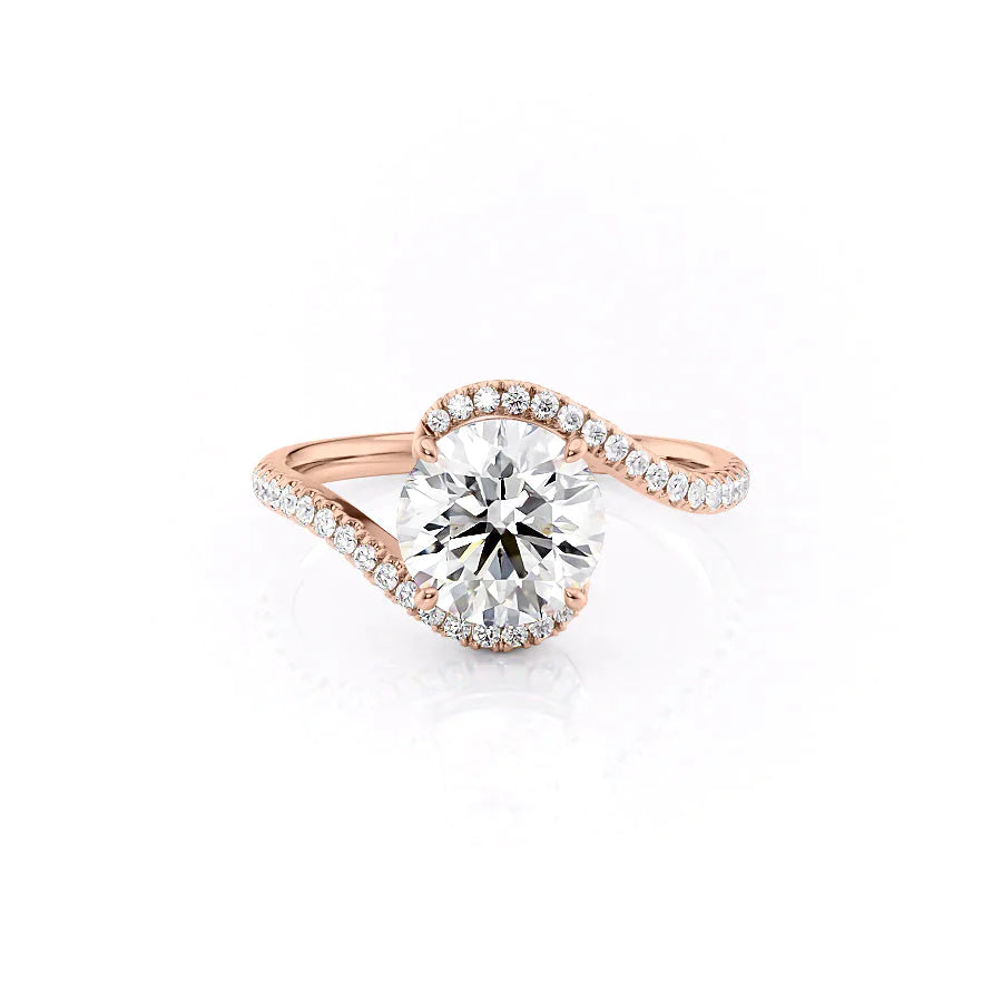 The Pave Skyler Set With A 1.5 Carat Round Moissanite