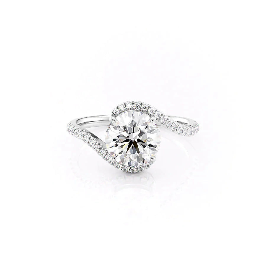 The Pave Skyler Set With A 1 Carat Round Moissanite