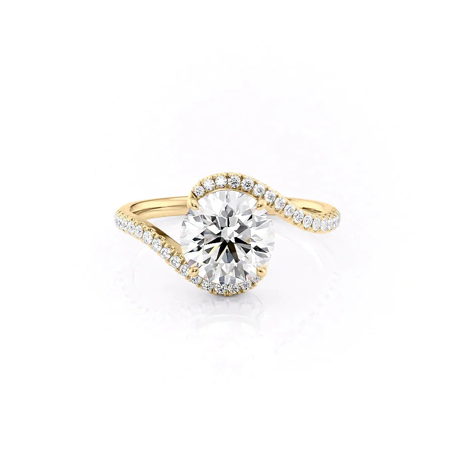 The Pave Skyler Set With A 1.5 Carat Round Moissanite