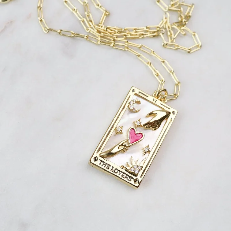 The Lovers Tarot Card Necklace