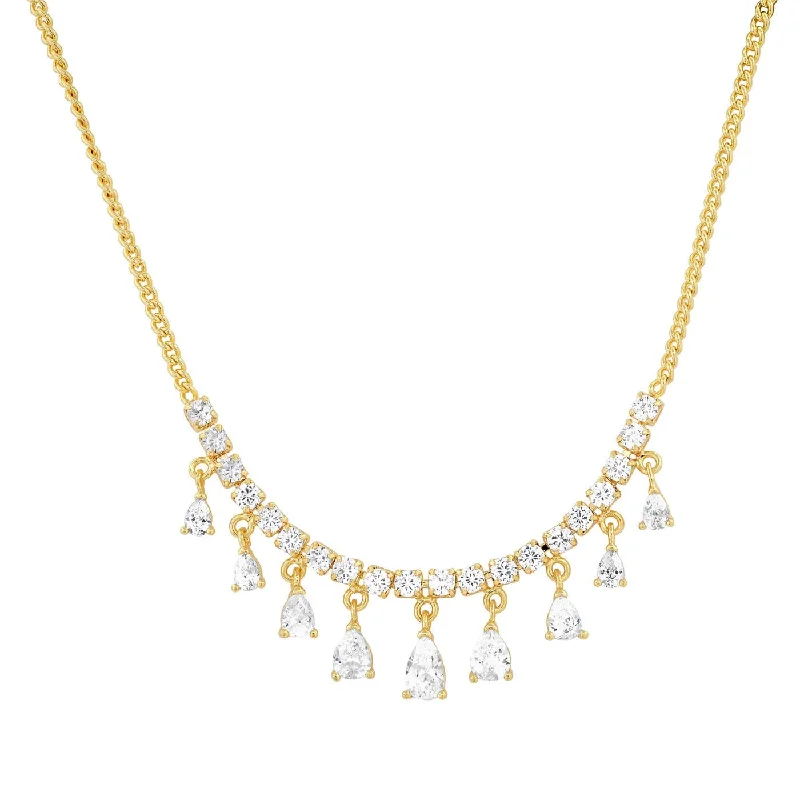 Dangling CZ Bib Necklace