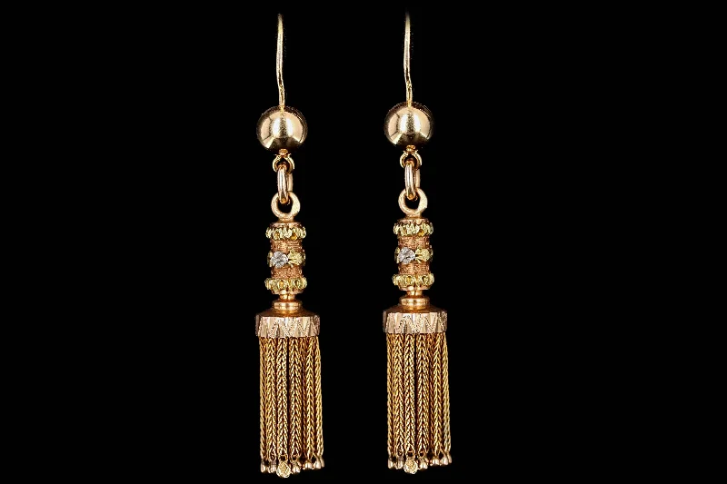 Victorian 14K Gold Tassel Earrings