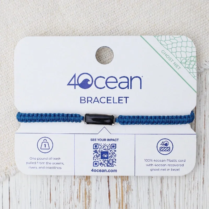 4 Ocean Recycled Plastic & Glass Bracelet - Ghost Net - Teal