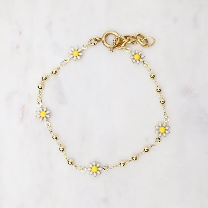 Enamel Daisy Bracelet