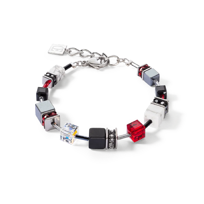 Black and Red GeoCube Bracelet