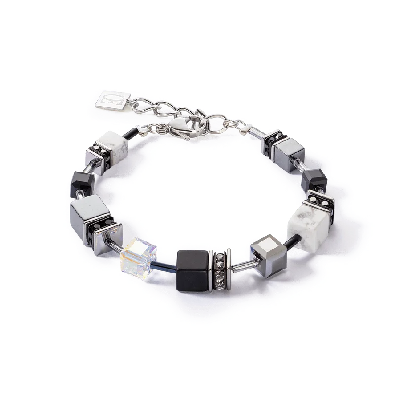 Black and White GeoCube Bracelet