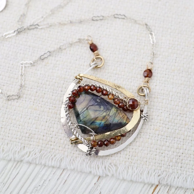 Labradorite Hessonite Necklace