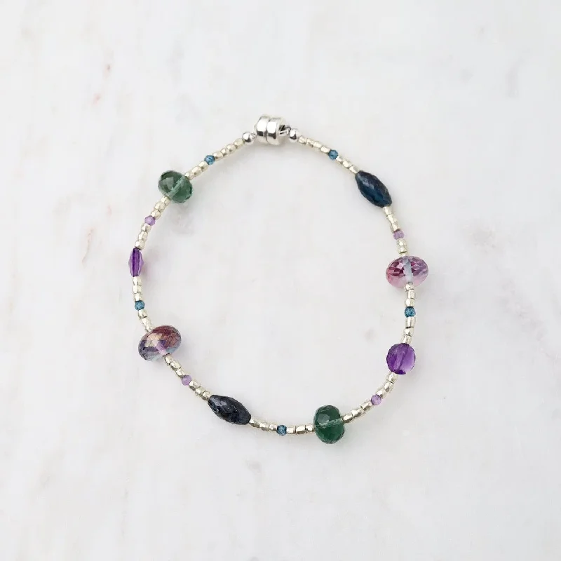 Kyanite, Amethyst & Quartz Magnetic Bracelet