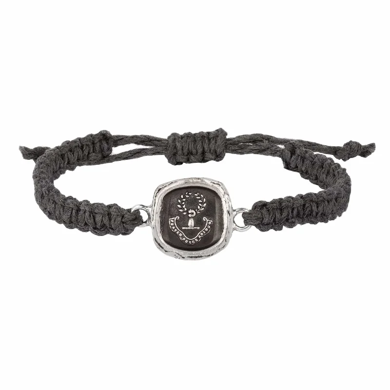 Inner Strength Braided Bracelet - Charcoal