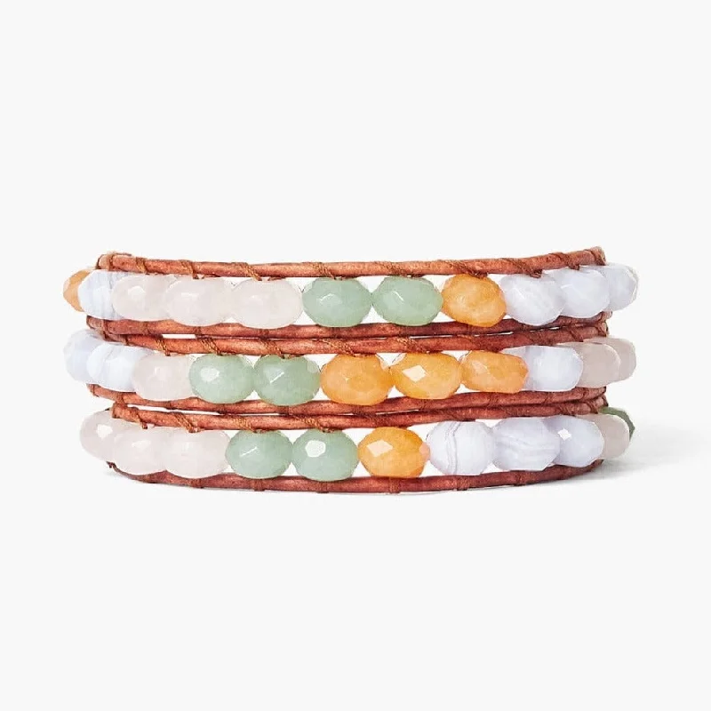 Pastel Mix Three Wrap Bracelet