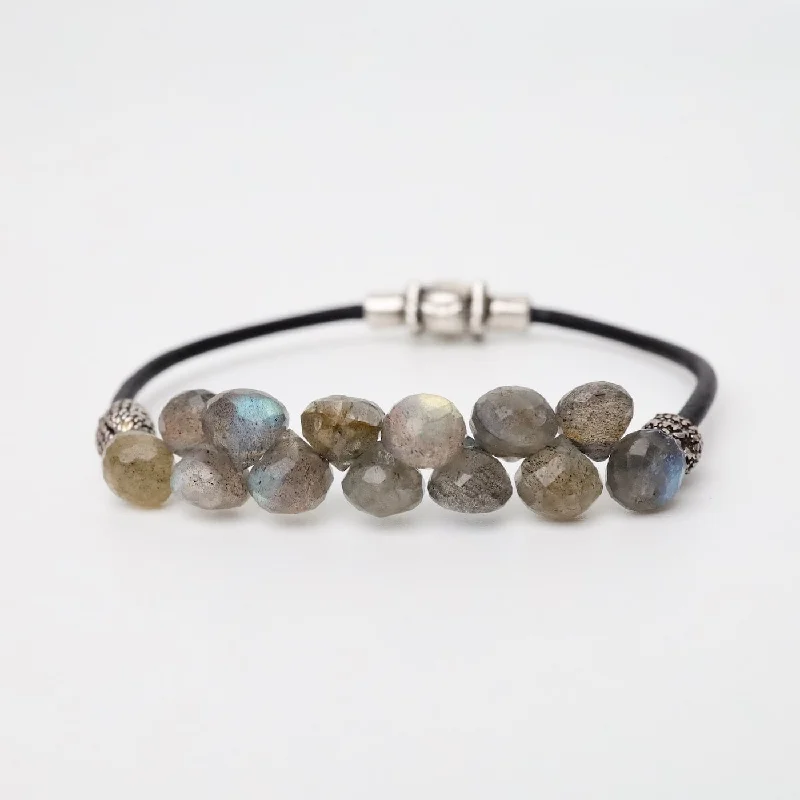 Labradorite Onions Leather Bracelet