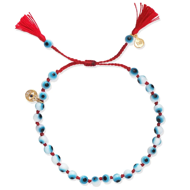 Light Blue Evil Eye Beaded Bracelet