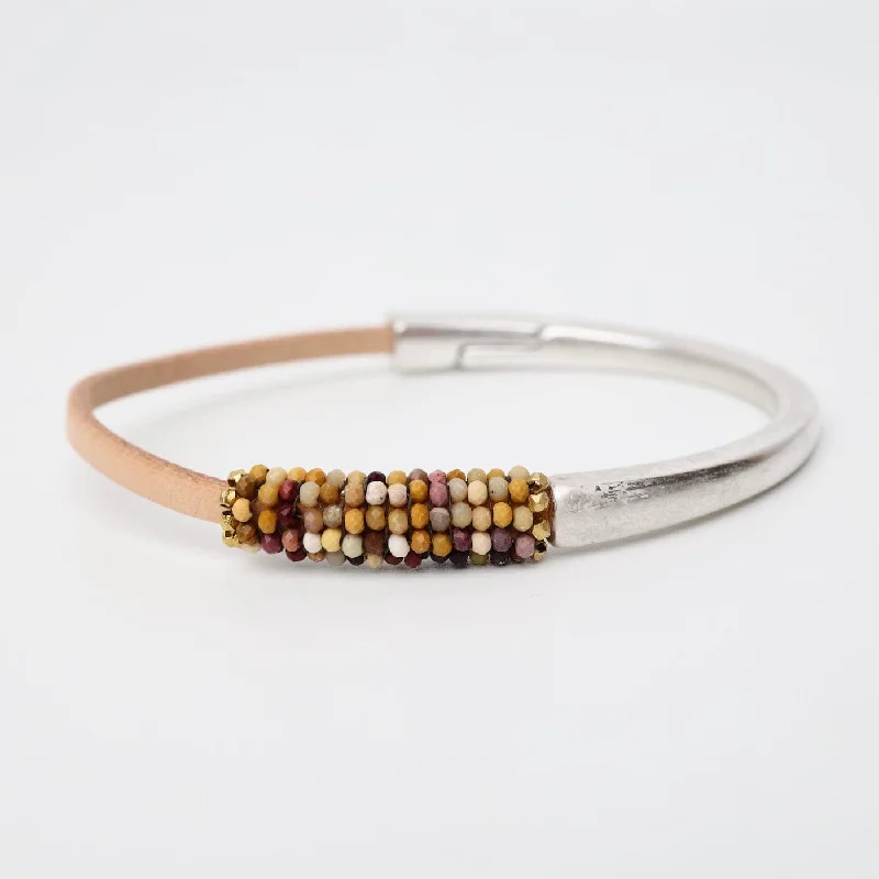 Hand Stitched Mookalite Half Cuff Bracelet