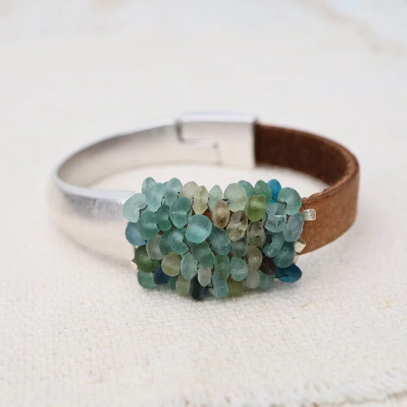 Sea Glass Leather Bracelet