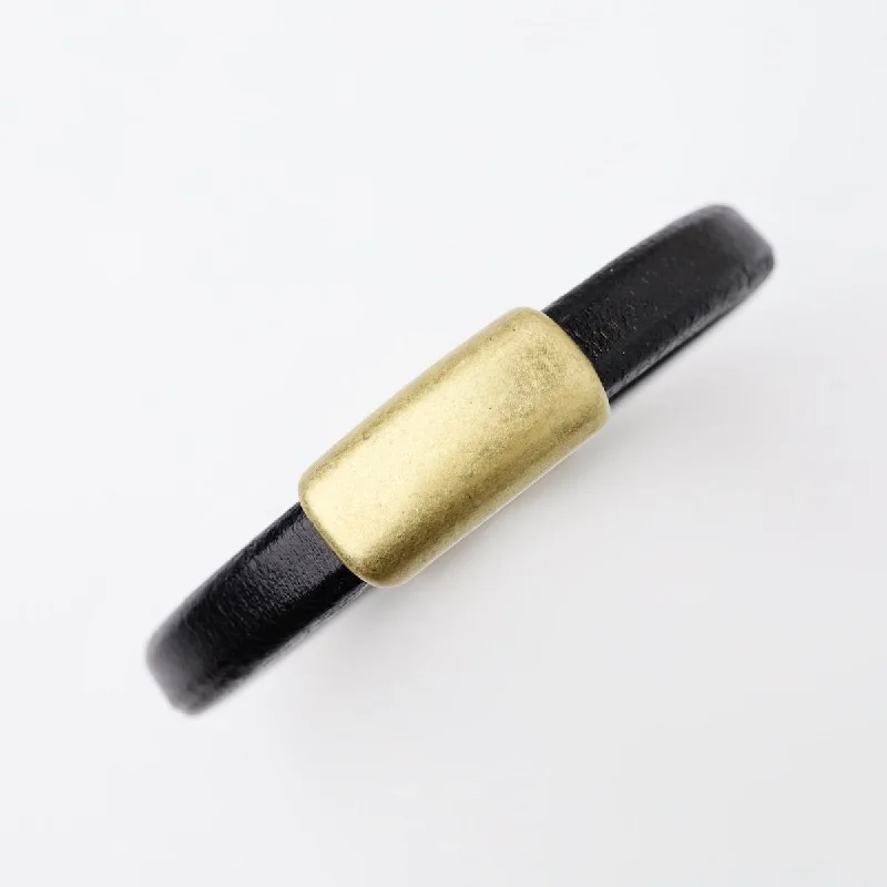 Brass North Leather Bracelet