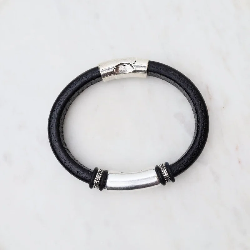 Black Titan Leather Bracelet