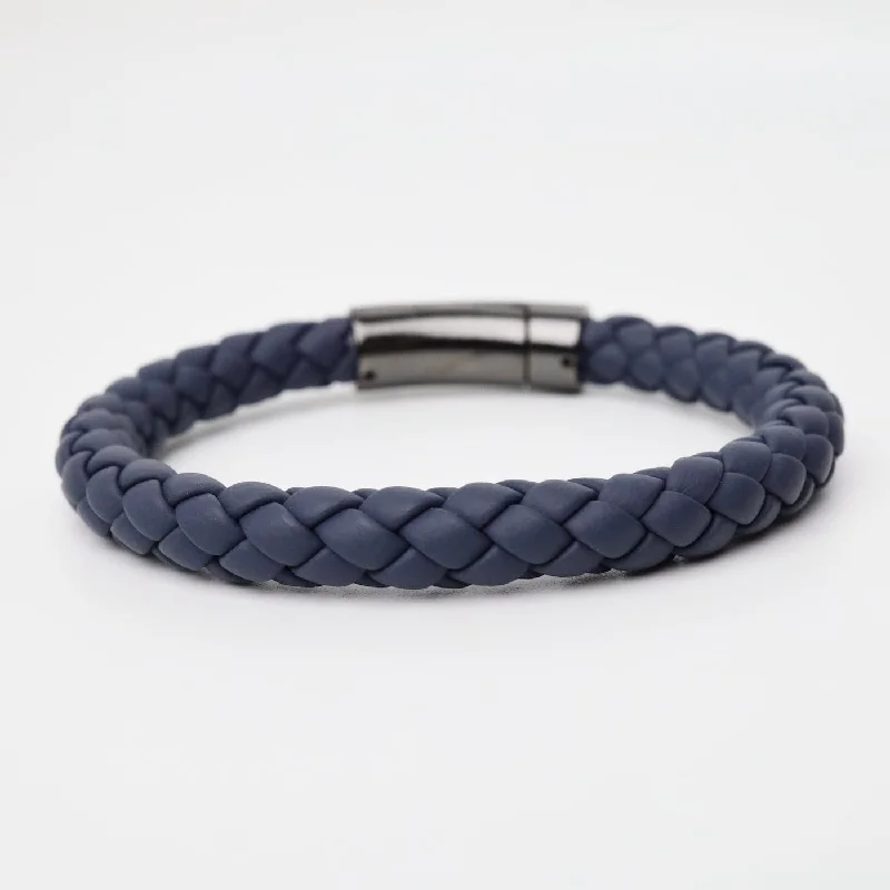 Braided Denim Leather Bracelet