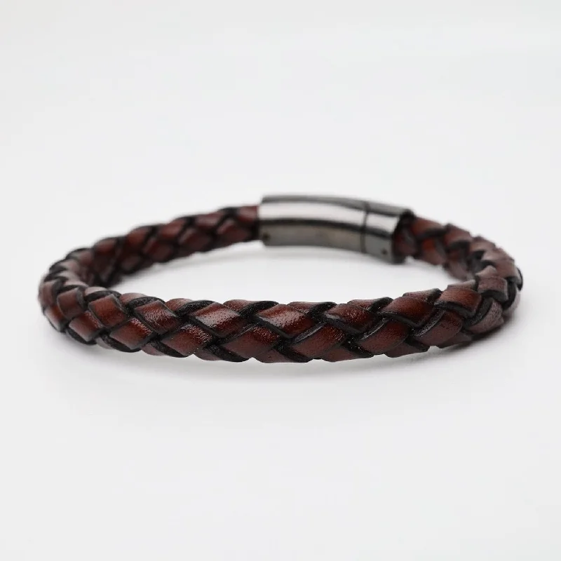 Braided Saddle Leather Bracelet