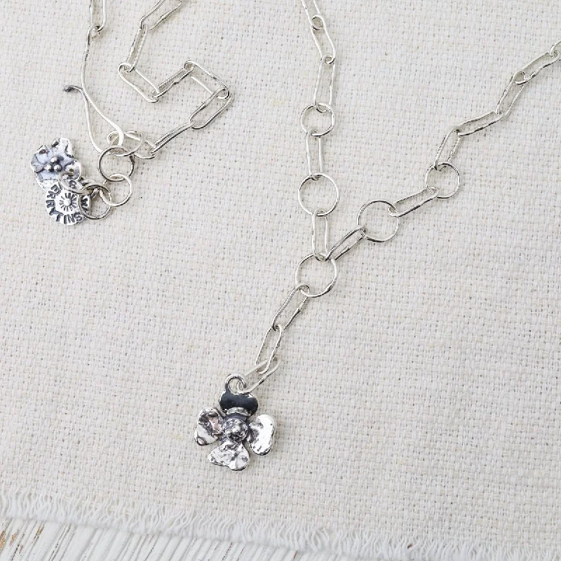 Primrose Lariat on Short Oval Chain Necklace