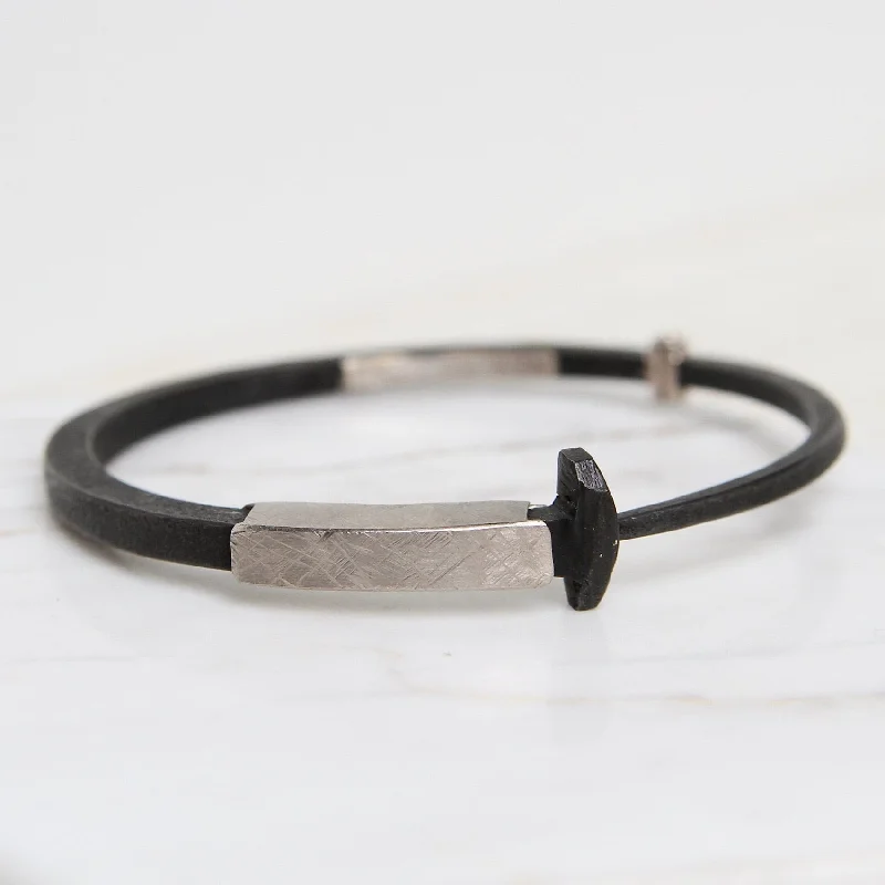 Pat Flynn Iron Nail Bracelet with 18k Palladium Collar