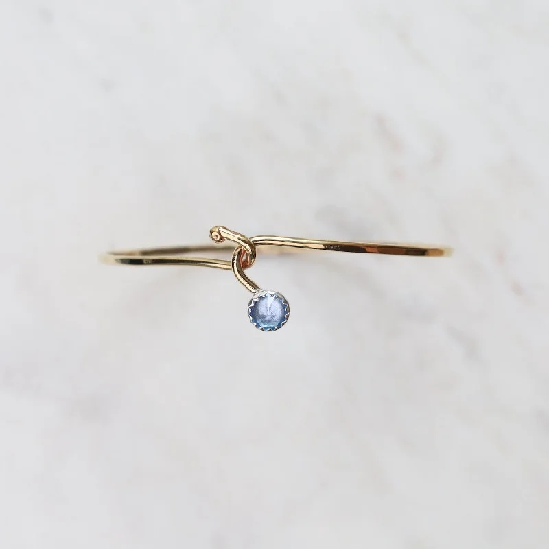 Blue Topaz Dew Drop Brass Bracelet