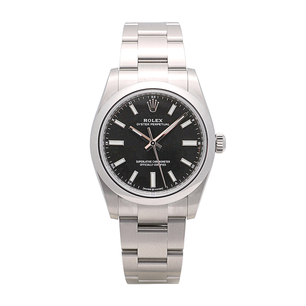 Oyster Perpetual Black index Oyster bracelet 34mm (Preowned)