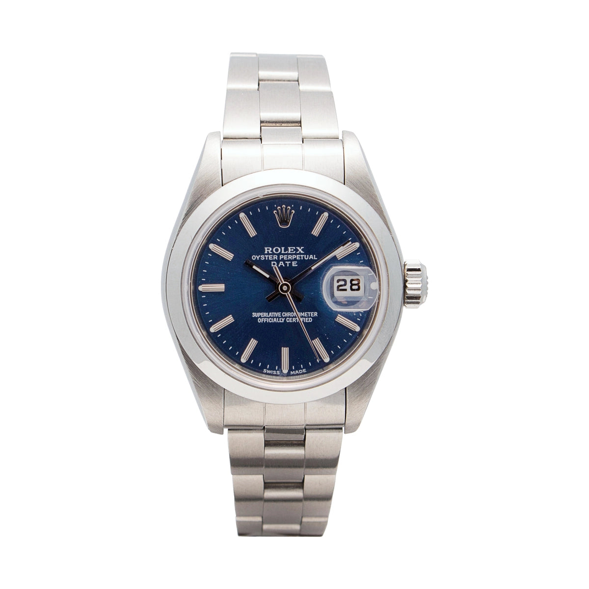 Rolex Date Watch Blue Dial Oyster Bracelet 26mm Automatic (Preowned)