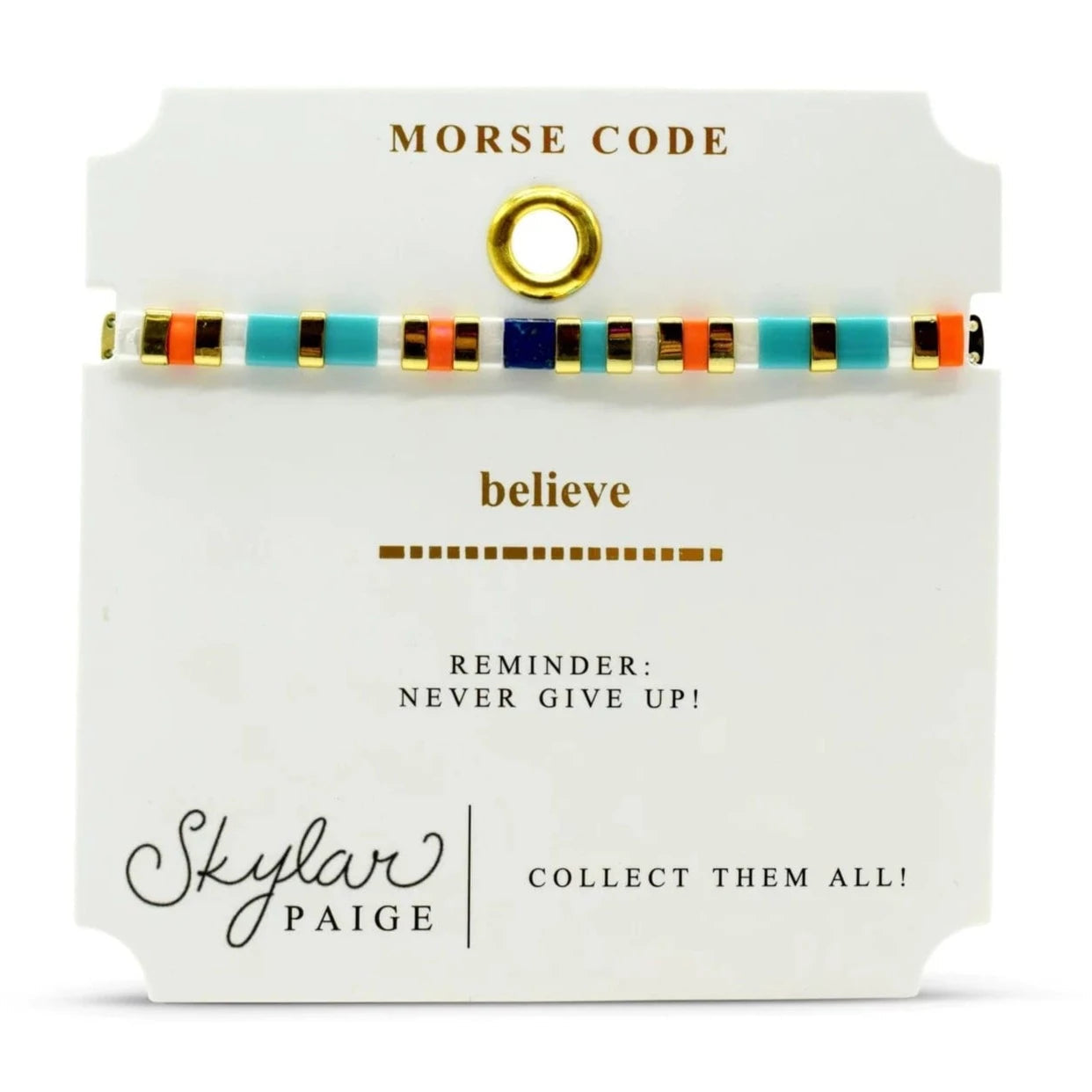 Believe - Morse Code Tila Beaded Bracelet