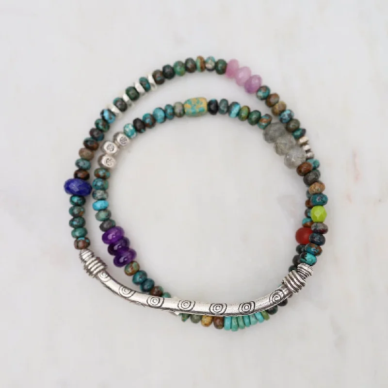 Double Dark Turquoise Double Wrap Bracelet